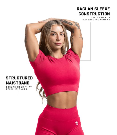 Gymreapers Short Sleeve Workout Tops for Women - Crop Tops for Women Tee - Yoga Athletic Tops for Running, Gym, & Training (Medium, Miami)