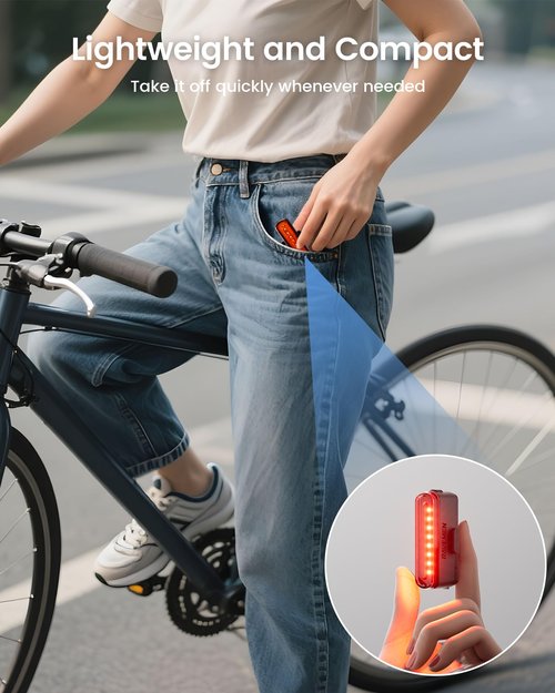 RAVEMEN TR30 Rear Bike Light, 270°Visibility Tail Light for Night Riding, 800m Visibility USB-C Rechargeable Bicycle Taillight for Urban Road Cycling, Auto On/Off and Brake Light