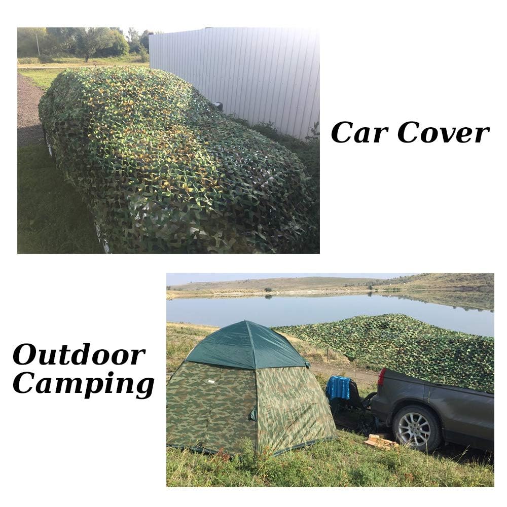 Yeacool Camo Mesh Netting Camouflage Netting Military Surplus Hunting Blind Net for Military Theme Party Decorations Backdrop Sunshade Car Cover Camping Shooting (Woodland Camo, 10ftx13ft, 3m*4m)
