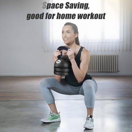 Cisleb Adjustable Kettlebell Weight Set: 3-in-1 Kettlebells (5lbs 8lbs 12lbs) for Home Gym Full-Body Workout Strength Training Weight Loss | Good for Beginners & Women Men