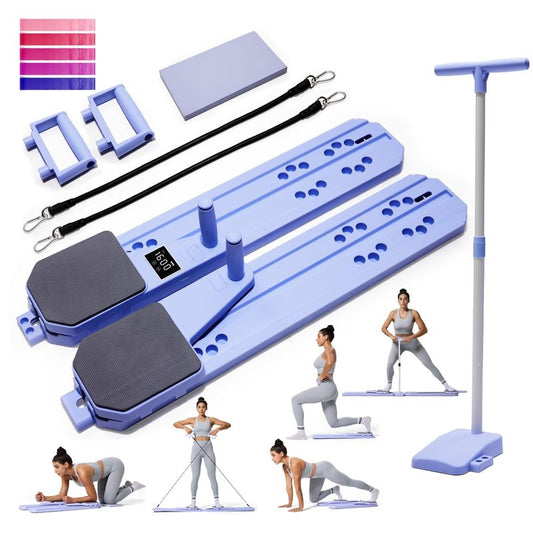 Prorobust Pilates Board, 9 in 1 Mini Plilates Reformer Set, Multifuncional Portable Pilates Reformers Board Kit for Home Gym Workout, Free Combination 100+ Exercise Mode
