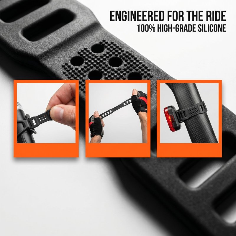 XMHBG 4 Pcs Bike Silicone Band, Cycling Bicycle Rubber Straps,Silicone Mount Band for Flashlights Cell Phones Speaker Lights Holder Bicycle Handlebar Bicycle Light Sets