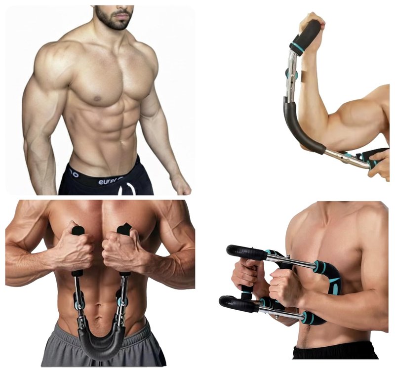 PowerTwister Adjustable Arm & Chest Trainer – 66–110 lbs Resistance, Home Workout Equipment for Men & Women, Forearm, Chest & Shoulder Strength Trainer