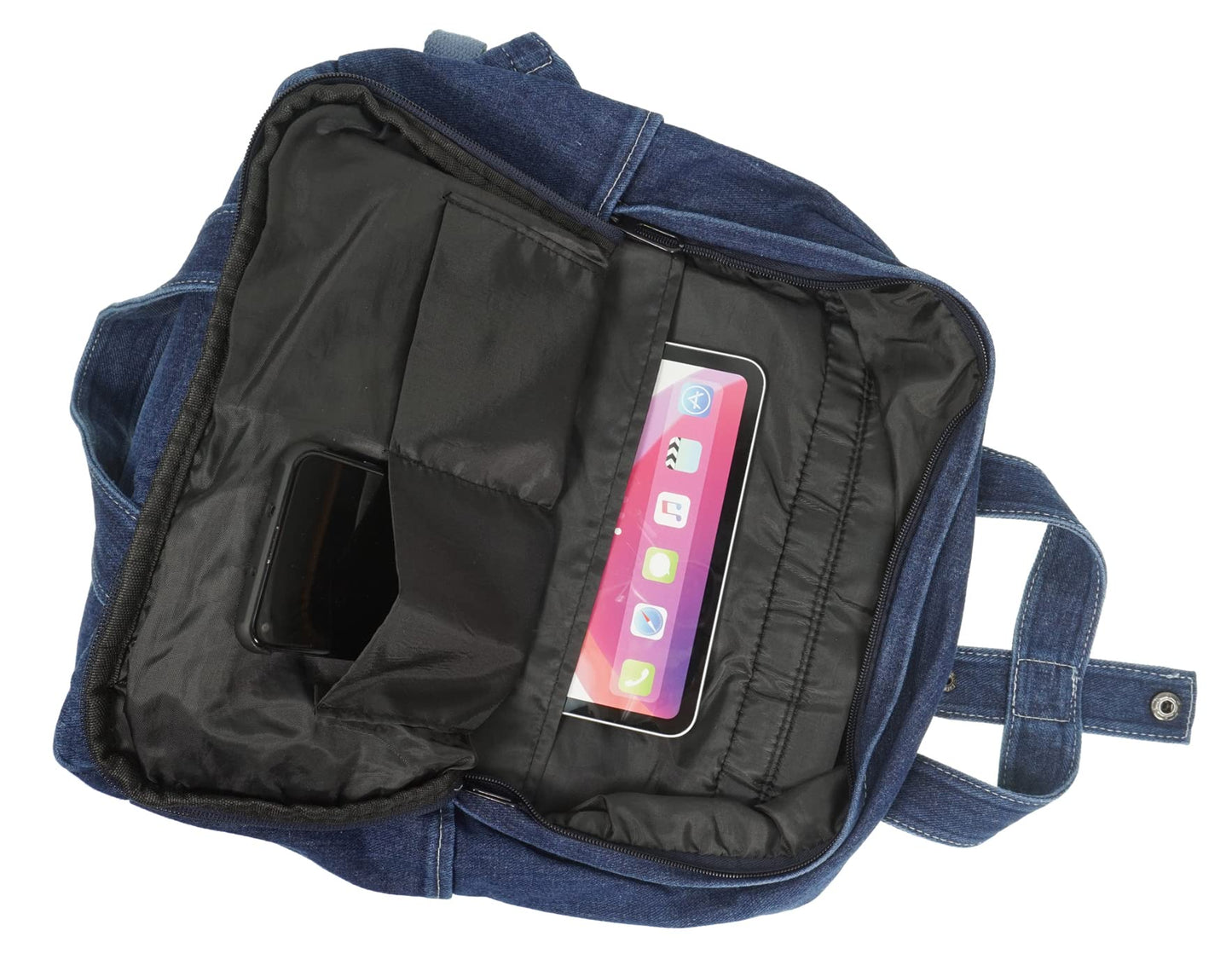 YunZh Denim Backpack Casual Style Lightweight Jeans Backpacks Classic Retro Travel Daypack