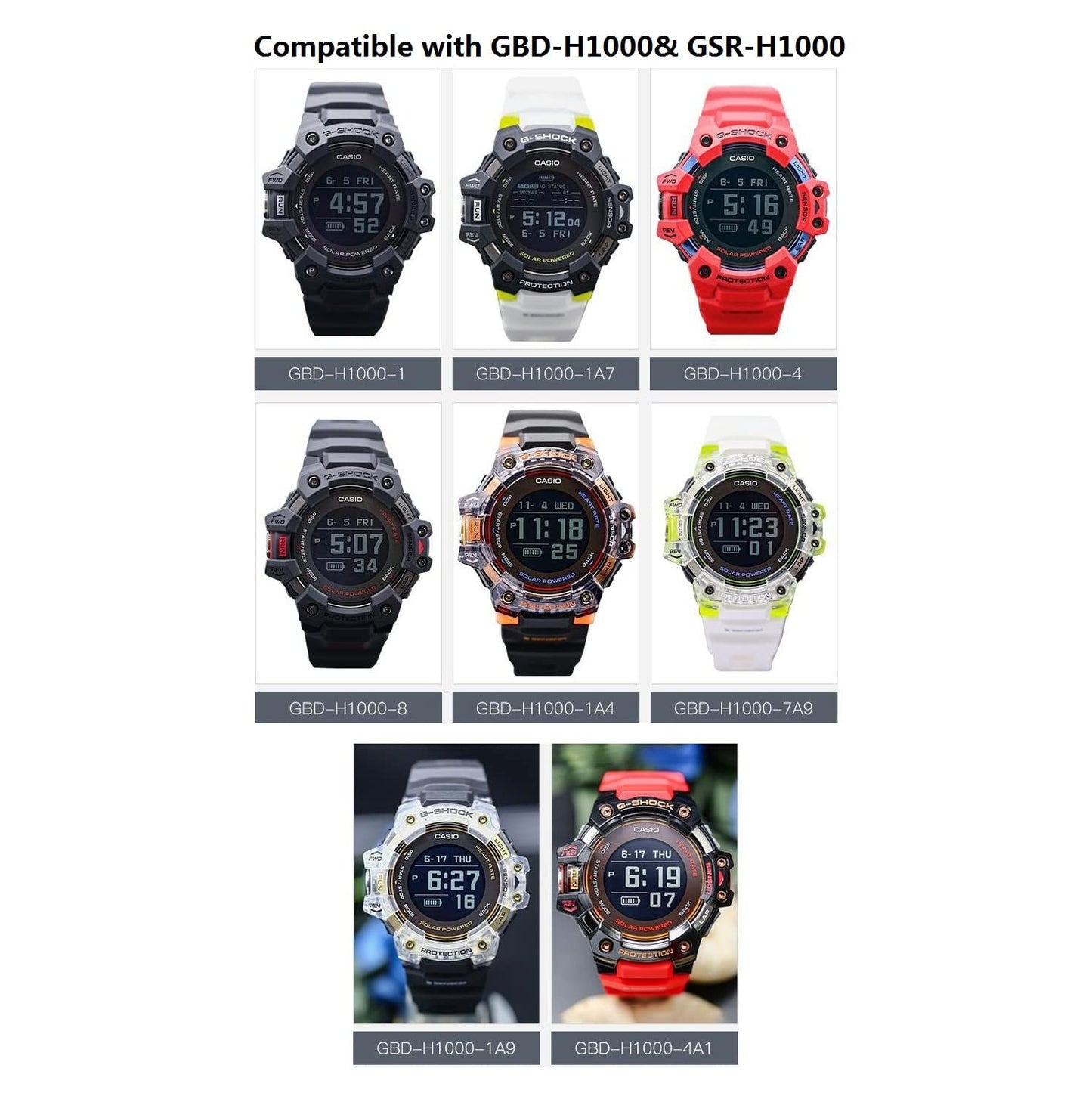 Charger Cable for Casio G-Shock G-Squad GBD-H1000(Not GBD-H100) and GSR-H1000