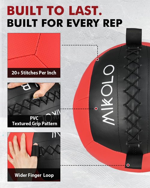 Mikolo Medicine Ball, Wall Ball,Soft Medicine Ball Set,Slam Ball for Core Training, Strength Workouts -Multi-Weight 10lbs 20lbs Exercise Balls for Home Gym, Functional Fitness (10LB)