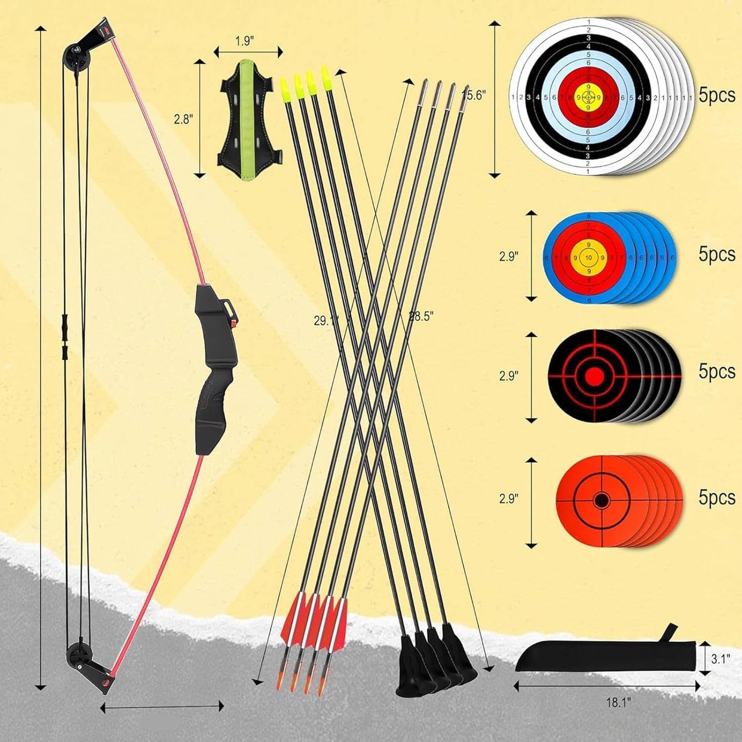 Skiennix Youth Compound Bow and Arrow Set - Beginner Archery Kit for Kids Ages 8-12 | Perfect Outdoor Play Gift