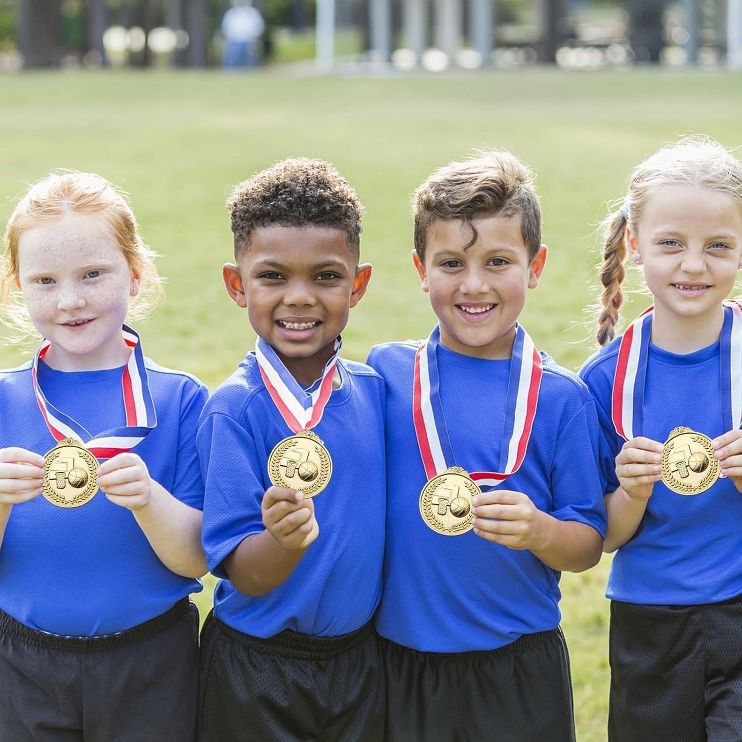 Skiennix 30 Pack Basketball Medals - Gold Award Medals for Kids' Sports Competitions & Celebrations