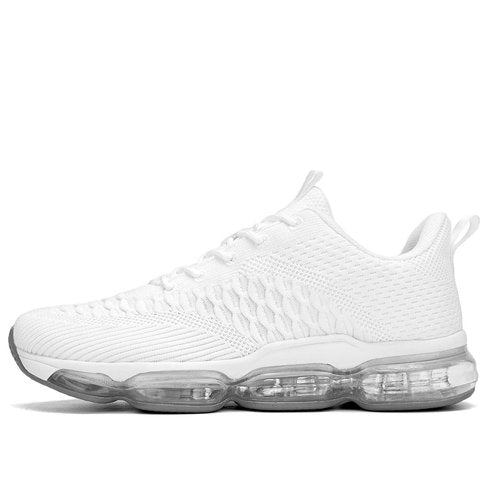 Pozvnn Mens Air Cushion Running Shoes Fashion Casual Walking Tennis Sneakers Non Slip Breathable Trail Sport Gym White 10