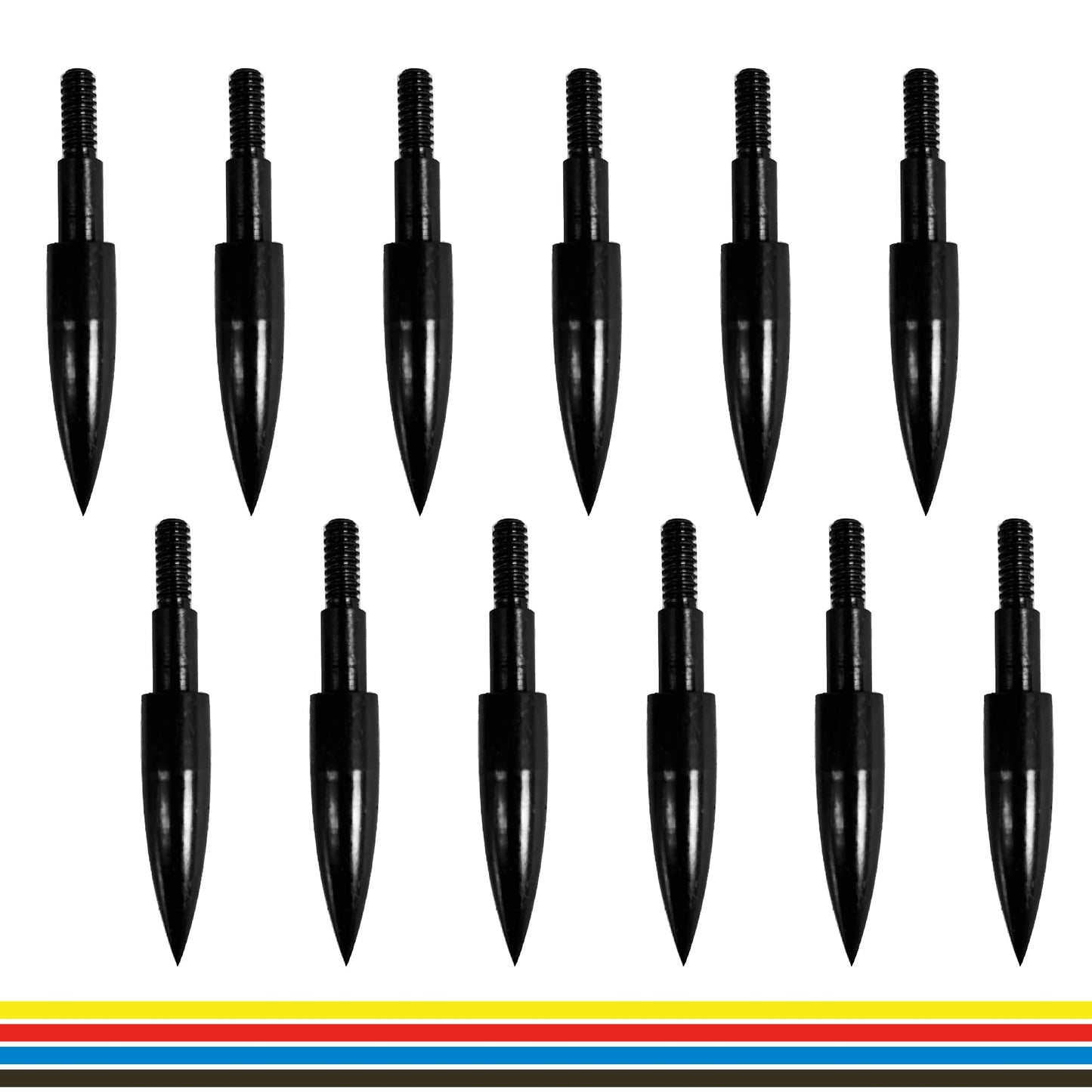 12pcs Archery Arrow Tips 100/125/150/200 Grain Field Tips 5/16 Inch Screw in Bullet Points, Archery Target Crossbow Practice Tip for Arrow Recurve Bow Compound Bow, Hunting Bow Arrow Target Practice