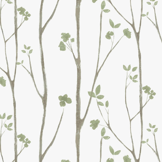 Timeet Floral Wallpaper Peel and Stick Green Leaf Contact Paper Boho Flower Wall Paper Self Adhesive Removable Decoral Bedroom Living Room Walls 16"x118"