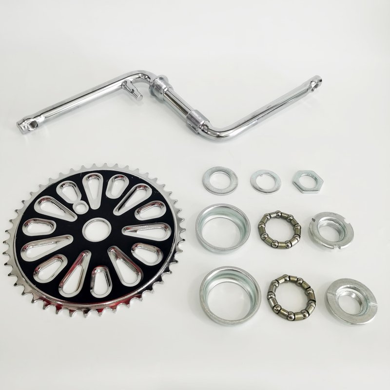 DONSP1986 2”Cup Wide Pedal Crank Kit, One-Piece Crank, for 2- Stroke Motor,Gas Motorized Bicycle 48cc/66cc/80cc (Black, 44 Teeth)