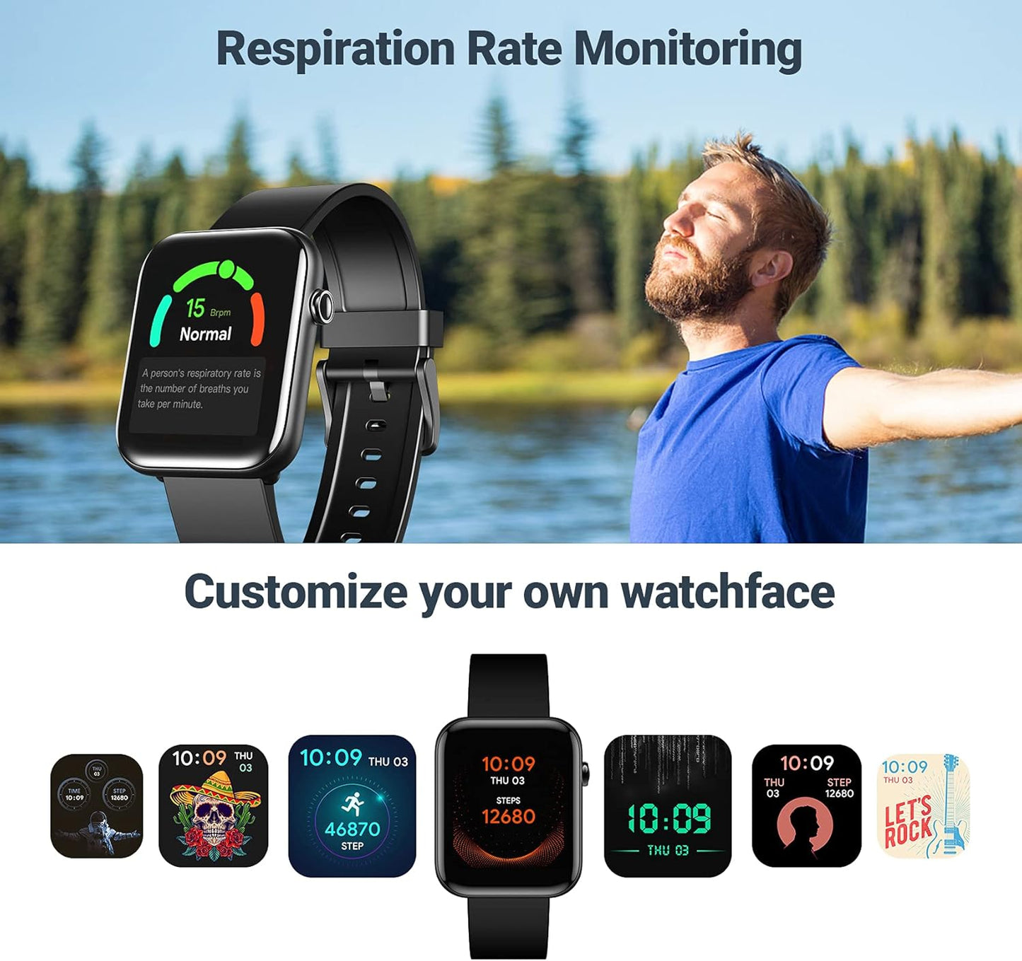 Ticwatch GTH Smartwatch - 24H Skin Temperature & Blood Oxygen Monitoring | 5ATM Water Resistant, 10-Day Battery Life