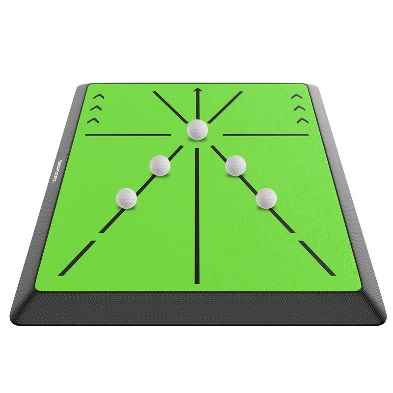Pro Golf Practice Mat for Indoor/Outdoor - Non-Slip Turf Mat with Alignment Guide & Swing Path Training | Golf Training Aid for Men, Dad, Husband | Ideal Golf Gifts for Players