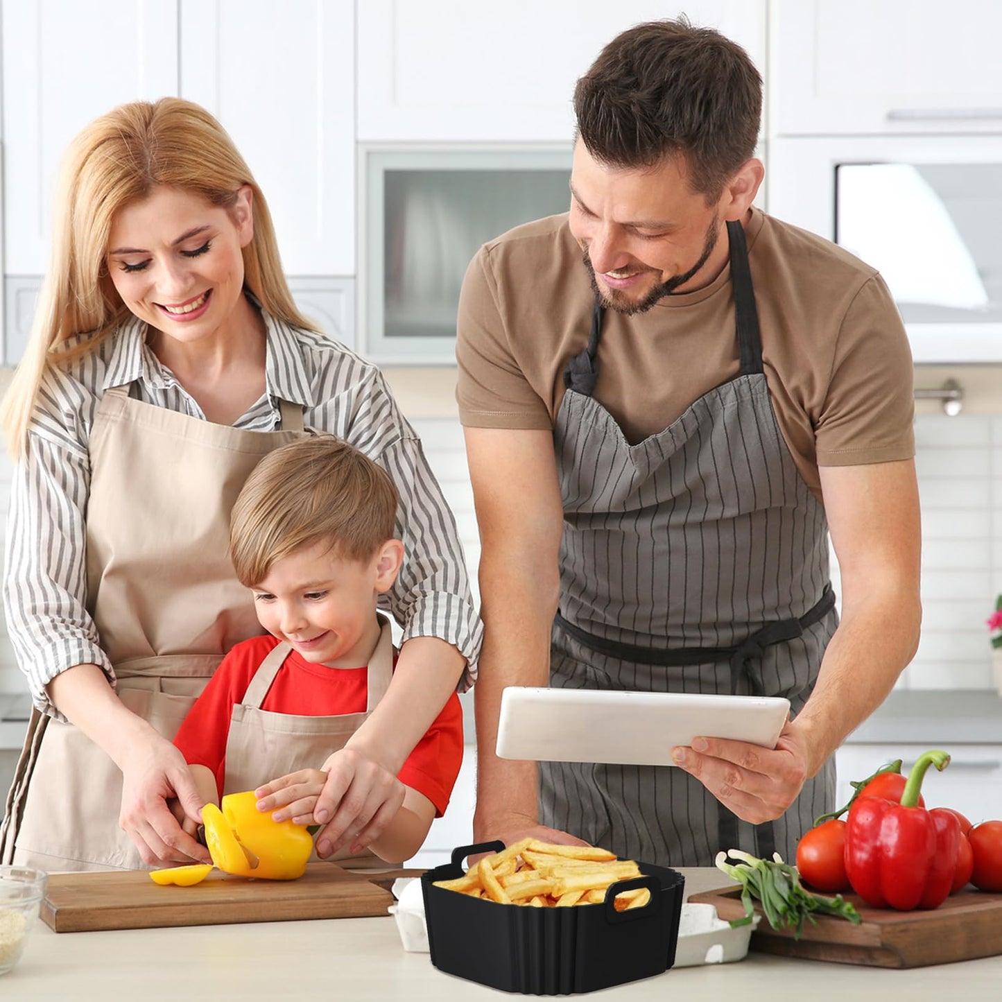 Silicone Air Fryer Liners for CHEFMAN 2 Qt Mini Air Fryer, 2 Pack Square Small Airfryer Liners Reusable for Ninja/DASH/Cuisinart/topzee/COSORI/BELLA/COMFEE'/Instant Pot/Tasty/DEIME/Bear 1-2.1QT