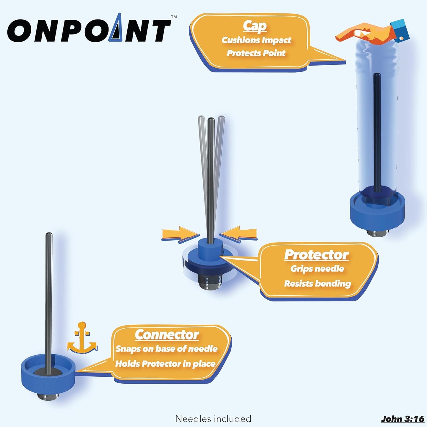 ONPOINT - No-Break Air Needle System | Durable 3 Pack for Reliable Performance