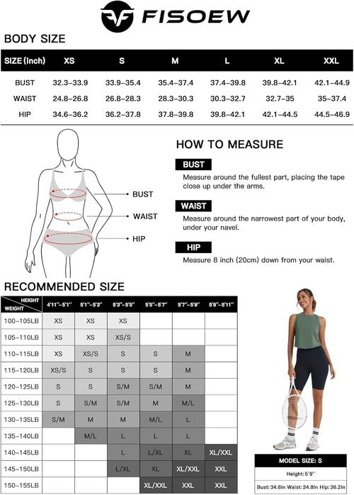 Fisoew Women's Cropped Tank Tops - Racerback Sleeveless Yoga & Running Activewear