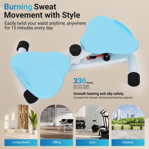 MASAGWY Waist Twister Machine with Resistance Bands-Slim Waist & Core Ab Exercise Board, 300 lbs Weight Capacity, Noiseless Home Gym Equipment for Women Men