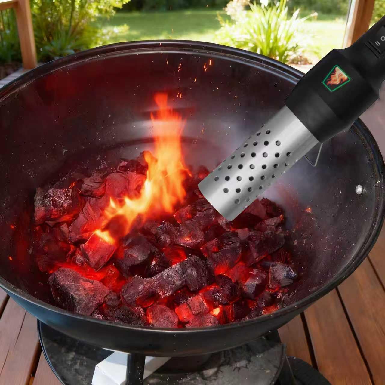 GUEDE One Minute Igniter Electro-Torch Fire Starter, Electric Charcoal Starter and Lighter, BBQ Smoker, Grill Starter, Super Heated Air with Built-In Blower