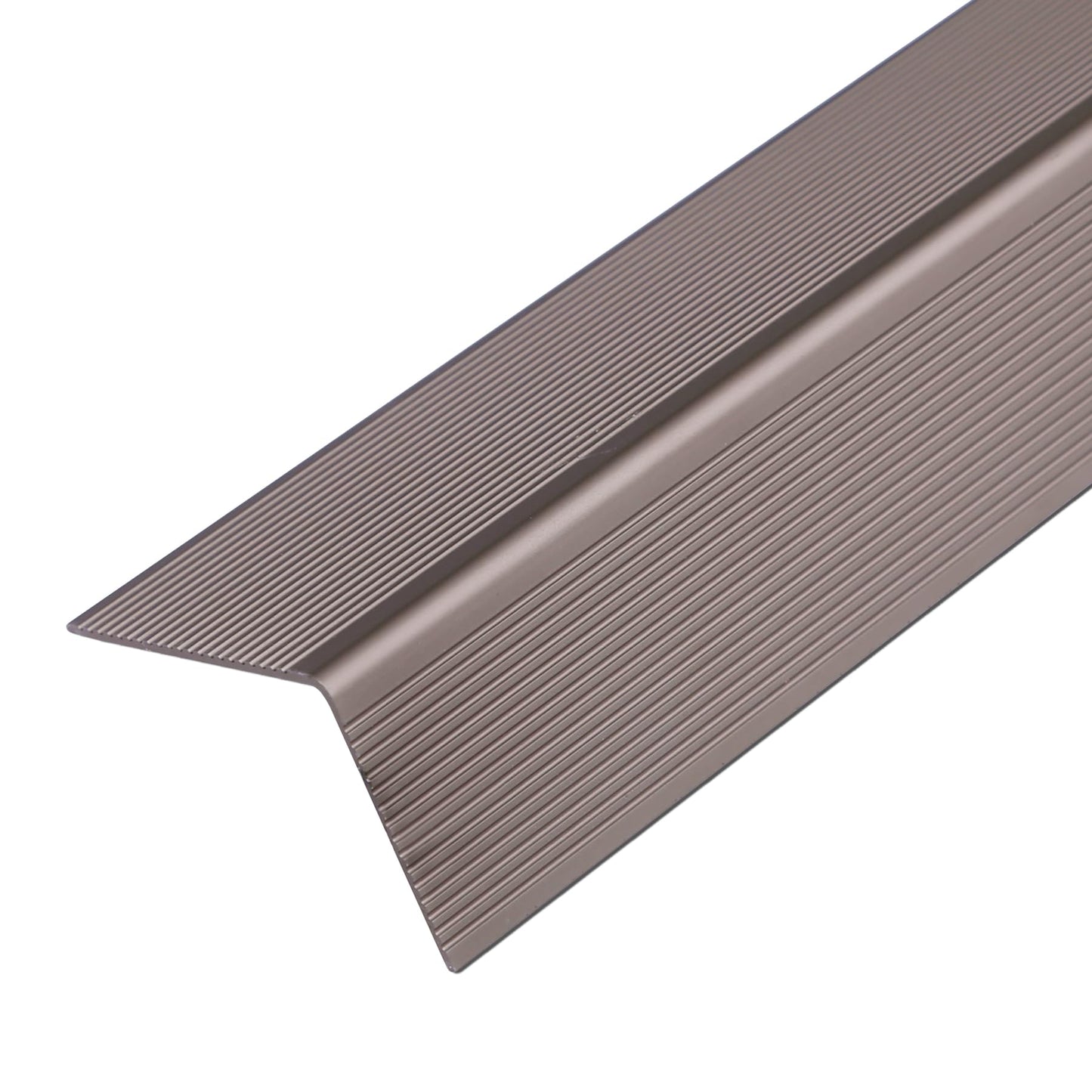 Baudelun 10 Pack Stair and Window Sill Nosing Protectors Aluminum Tread Plate,Stair Edge Protector,48" Long,Brown