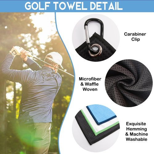 GEYGIE Best Poppy by Par Polyester and Cotton Blend Golf Towel, Funny Golf Towel Gifts and Golf Accessories for Men Dad Grandpa Father, Fathers Day Birthday Gift for Golf Lover Golfer Golf Fan, Black