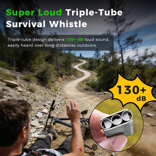 IUMIUN Three-Tube Emergency Loud Whistle,130db+ Lifeguard Safety Whistle for Outdoor Hiking, Camping, Dog Training & Daily Safety