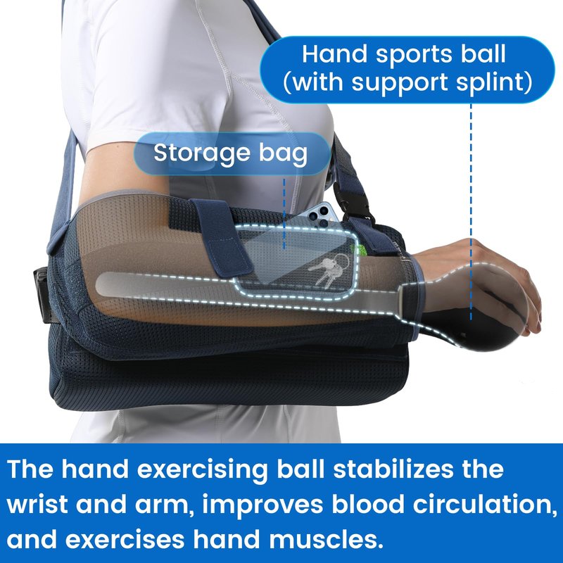 Velpeau Shoulder Abduction Sling with Two Removable Pillows, Shoulder Immobilizer Strap for Sleeping, Rotator Cuff Surgery, Medical Sling for Women & Men, Fits Left & Right Arm (M, Bust 32"-41″)