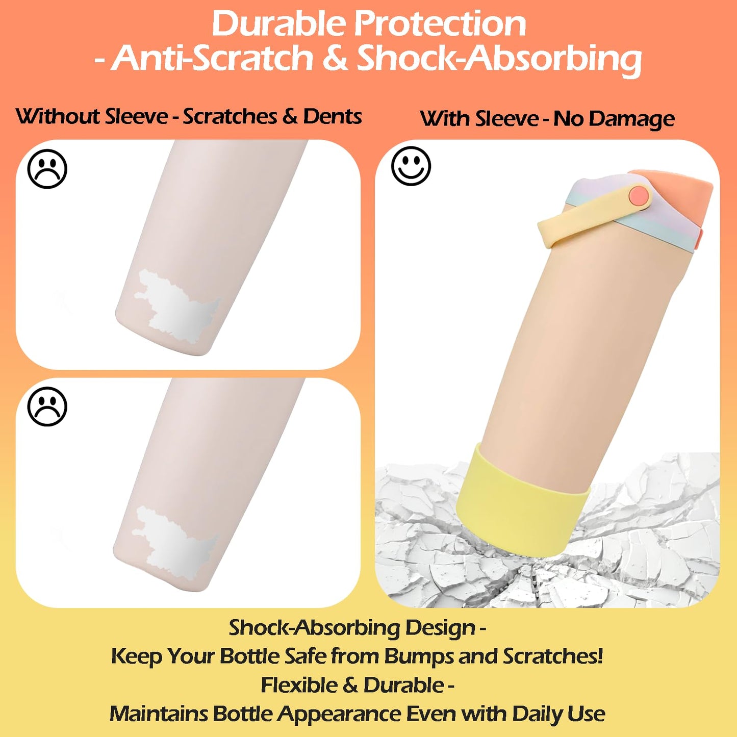 Kaitiaki Silicone Boot for Owala 30oz & 40oz FreeSip Sway Bottles & Tumblers - Non-Slip, Scratch-Resistant, Stability Enhancer, Available in 12 Colors (Nectarine Orange)