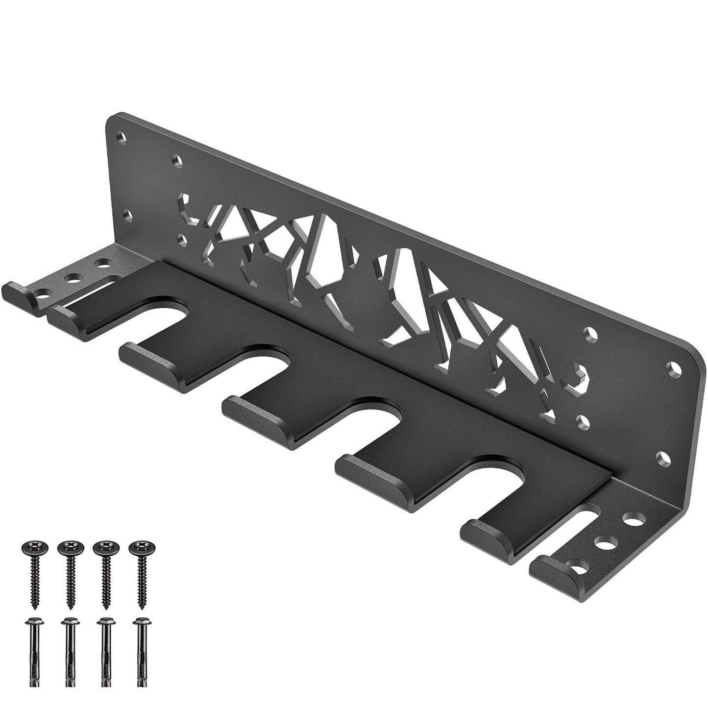 Kipika Versatile Wall Mounted Barbell Holder with 7-Hooks Storage Rack for 4 Barbell Bars Holds Under 33mm Bar Size and Fitness Accessories Space-Efficient Gym Organization for Home & Commercial Use