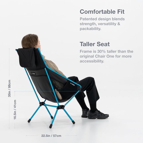 Helinox Chair One Highback - Lightweight High-Performance Camping Chair | Portable & Packable, Biscay Green