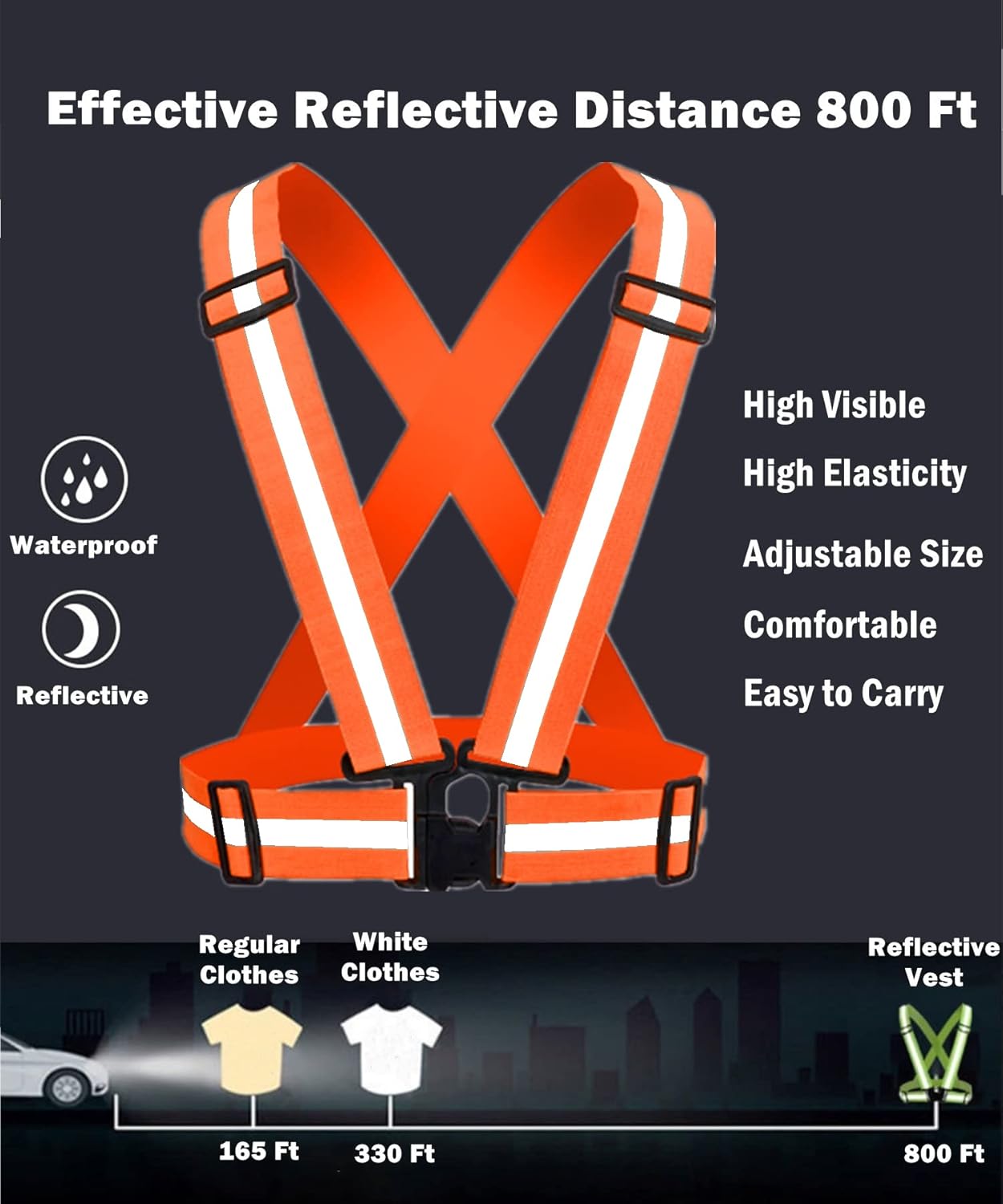 Reflective Running Gear | High Visibility Vest, Armband & Belt Set for Night Safety - Unisex