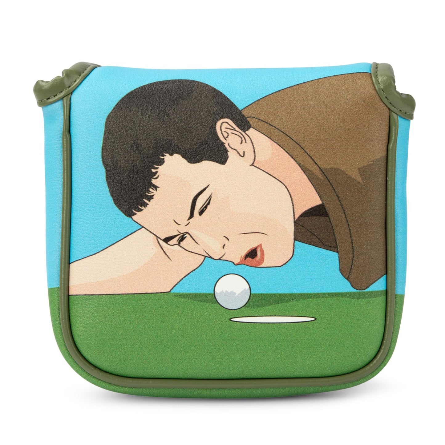 Golf Putter Covers Mallet Putter Cover Leather Putter Headcover with Magnetic Closure Golf Club Covers for Most Brand Putter (Green-Mallet)
