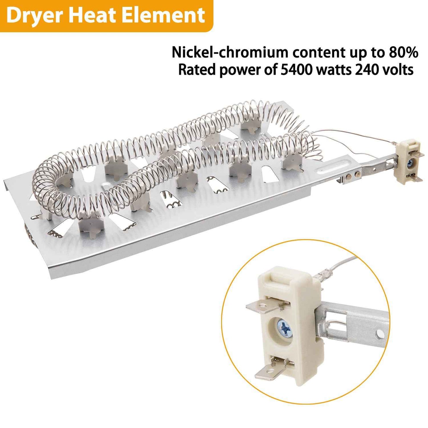 Dryer Heating Element Kit Fit for Maytag Epic z Bravos MEDB835DW4 MEDB765FW0 MEDB855DC4 MEDX700XL0 MEDX700XW0 MED9600SQ0 MEDB835DC4 MEDX500XW0 MED9700SQ0 MED3500FW1
