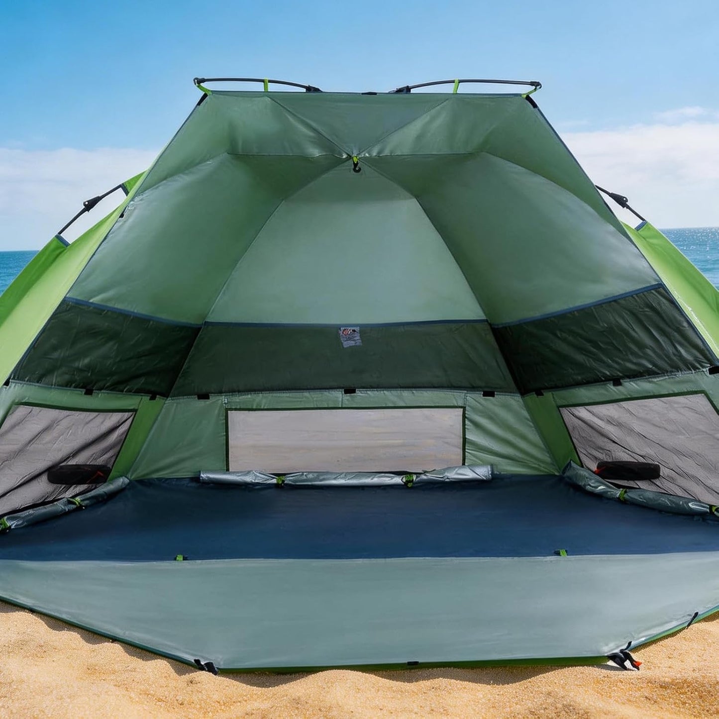 Three Bears Pop Up Beach Tent - Lightweight UV Protection Canopy for 3-4 People | Easy Setup, Green