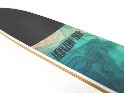 HORIZON BLUE 44inch Retro Classic Pintail Cruiser | Double Kick Hardrock Maple Deck | Anti-Wheelbite&Shock-Absorbing System | Multi-scenarios Cruising Complete (Beach)