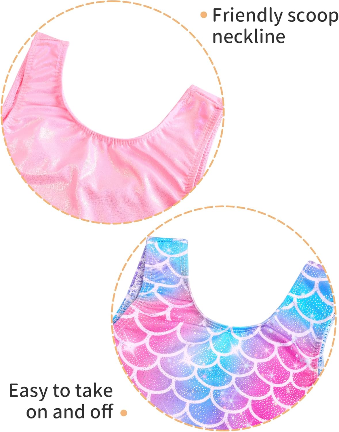 Skiennix Girls' Sparkly Gymnastics Leotard - Sleeveless Tumbling Unitard | 2-Pack Biketards