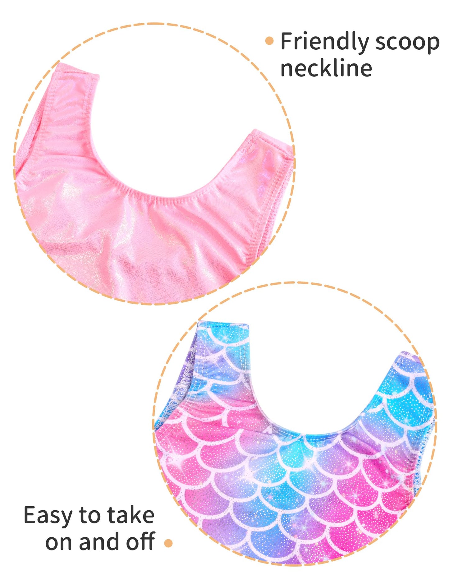Nokecina Girls Leotards for Gymnastics 2 Packs Size 7-8 Years Old Pink Purple Unitard Sparkly Gym Outfits
