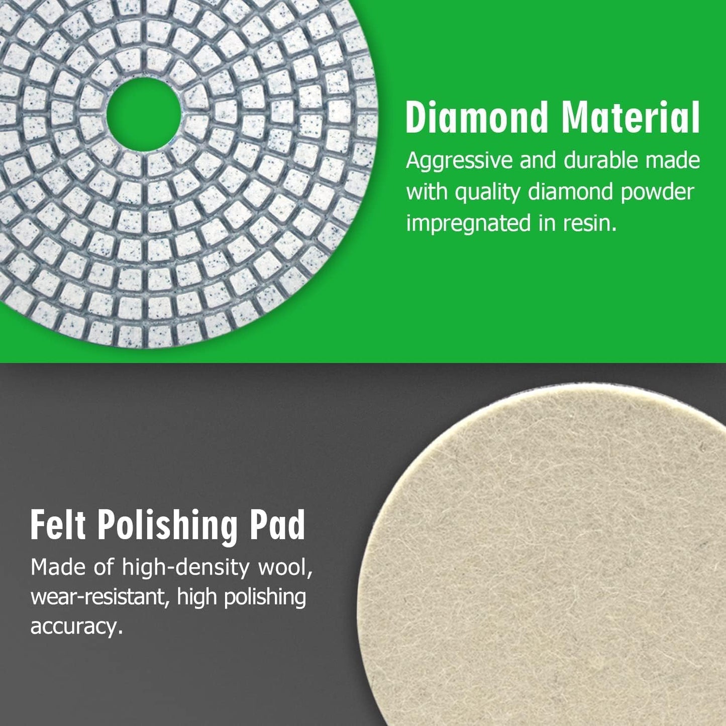 3 Inch Diamond Polishing Pads with M14 Backer Pad, 12PCS Wet/Dry Granite Stone Polish Pad Kit for Drill, Grinder, Polisher, 50-6000 Grit Diamond Sanding Pad for Concrete Marble Rock