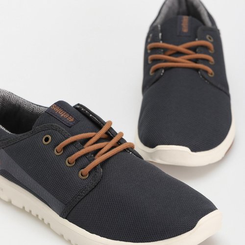Etnies Scout – Ultra-Light Lifestyle, Reinforced Design, Cushioned Feel, Everyday Comfort, Vegan - Navy/Gold - 8.5
