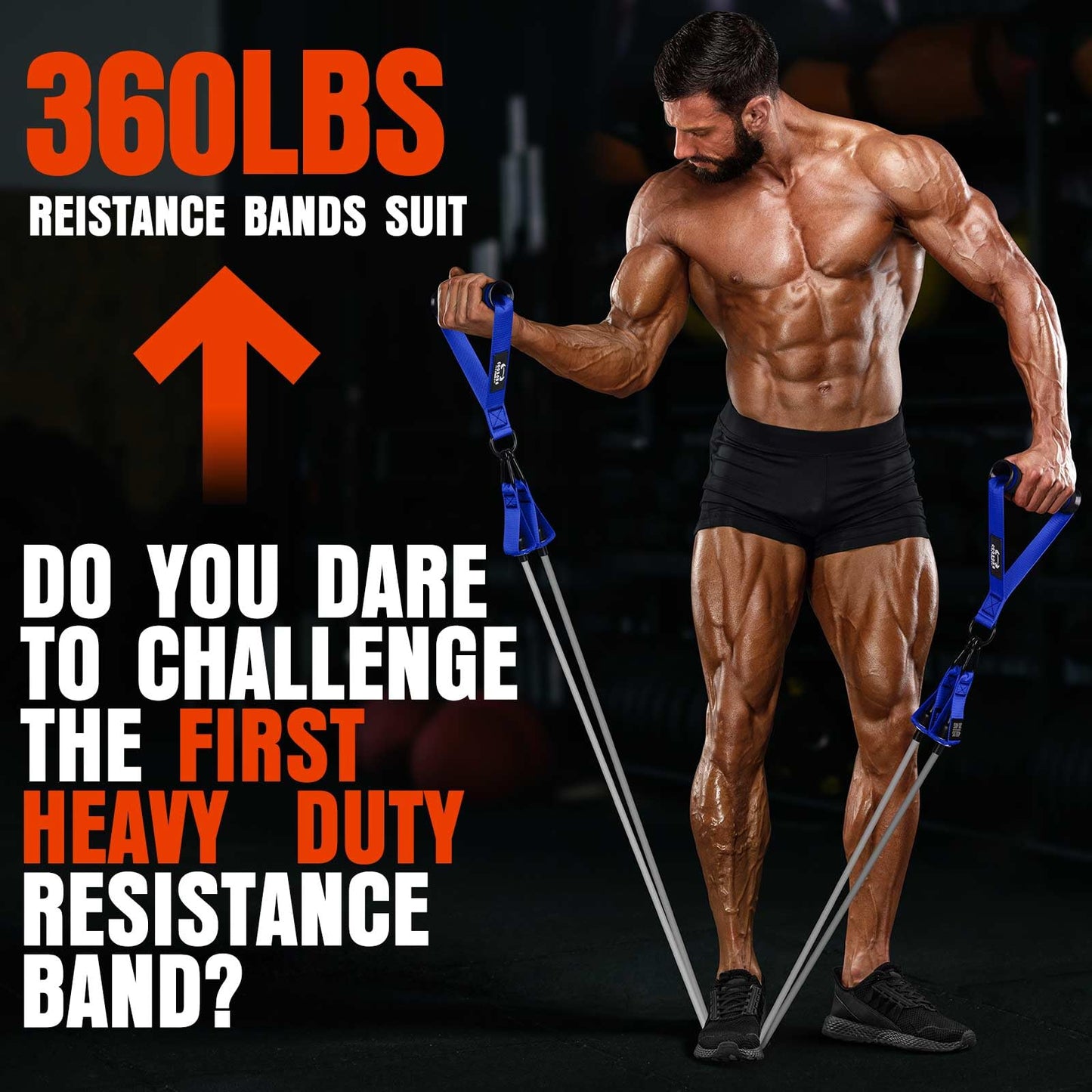 Heavy Resistance Bands for Working Out, 360LBS Exercise Bands with Handles, Workout Bands for Men, Weight Fitness Bands Set for Muscle Training, Strength, Slim, Yoga, Home Gym Equipment