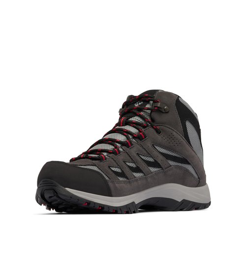Columbia Mens Crestwood Mid Waterproof, Dark Grey/Mountain Red, 9