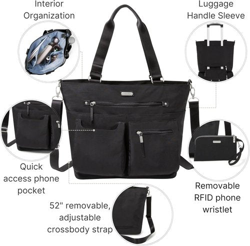 Baggallini Any Day Tote - Stylish Tote Bag with RFID Phone Wristlet | Versatile and Functional
