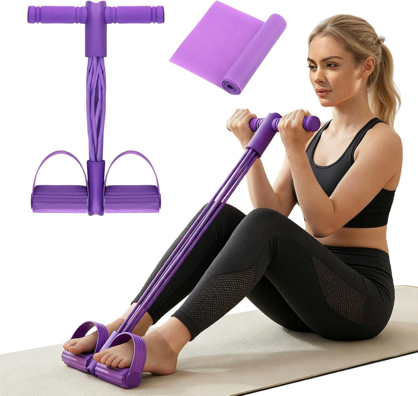 Skiennix Pedal Resistance Band - 6-Tube Multifunctional Workout System for Abdomen, Arms, Legs