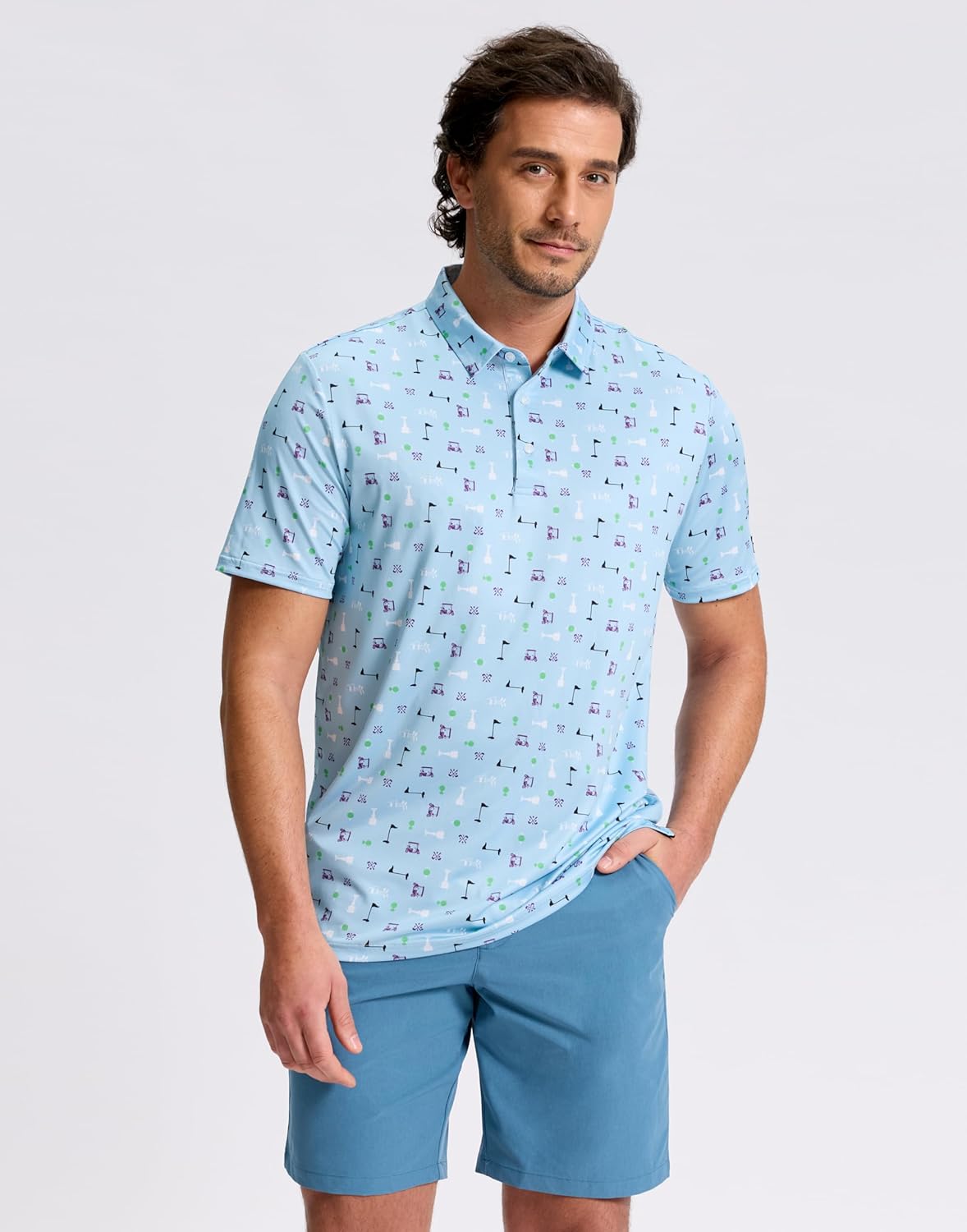 Obla Men's Golf Polo Shirt - Short Sleeve Dry Fit Performance | Moisture-Wicking Casual Design
