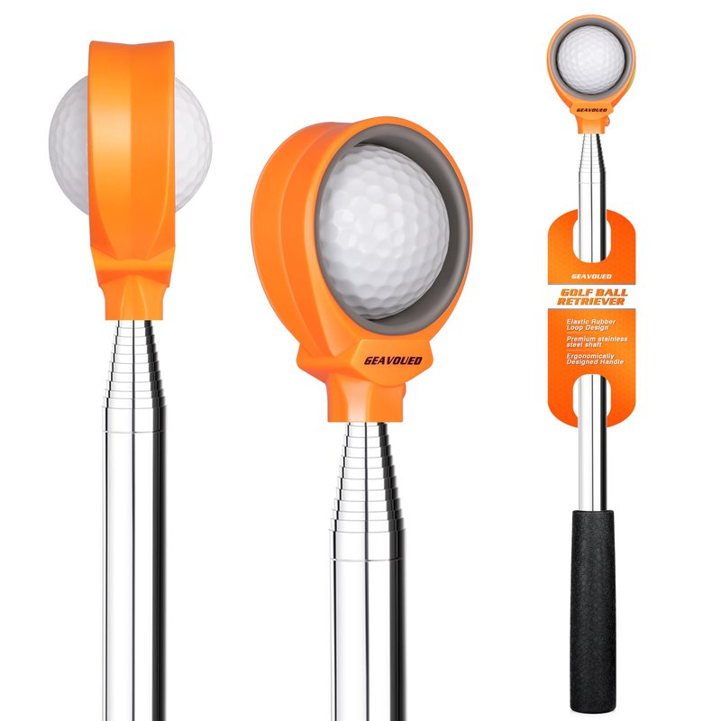 GEAVOUED Golf Ball Retriever 9Ft/12Ft/14.5Ft/16.3Ft/20Ft Golf Ball Retriever Telescopic，Professional Stainless Steel Ball Retriever Tool Golf