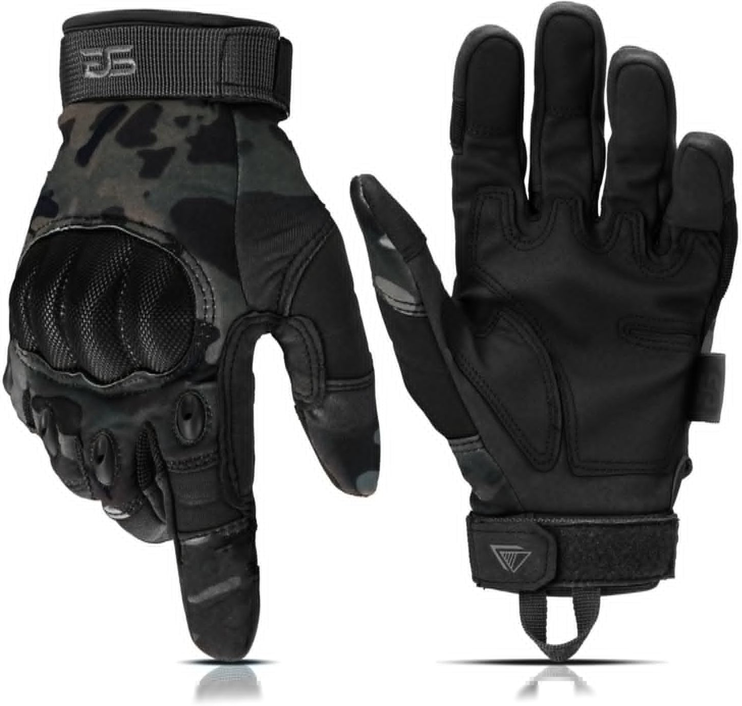 Glove Station Tactical Gloves - Touchscreen Utility Gear with Hard Knuckle Protection | Black Multicam, Medium