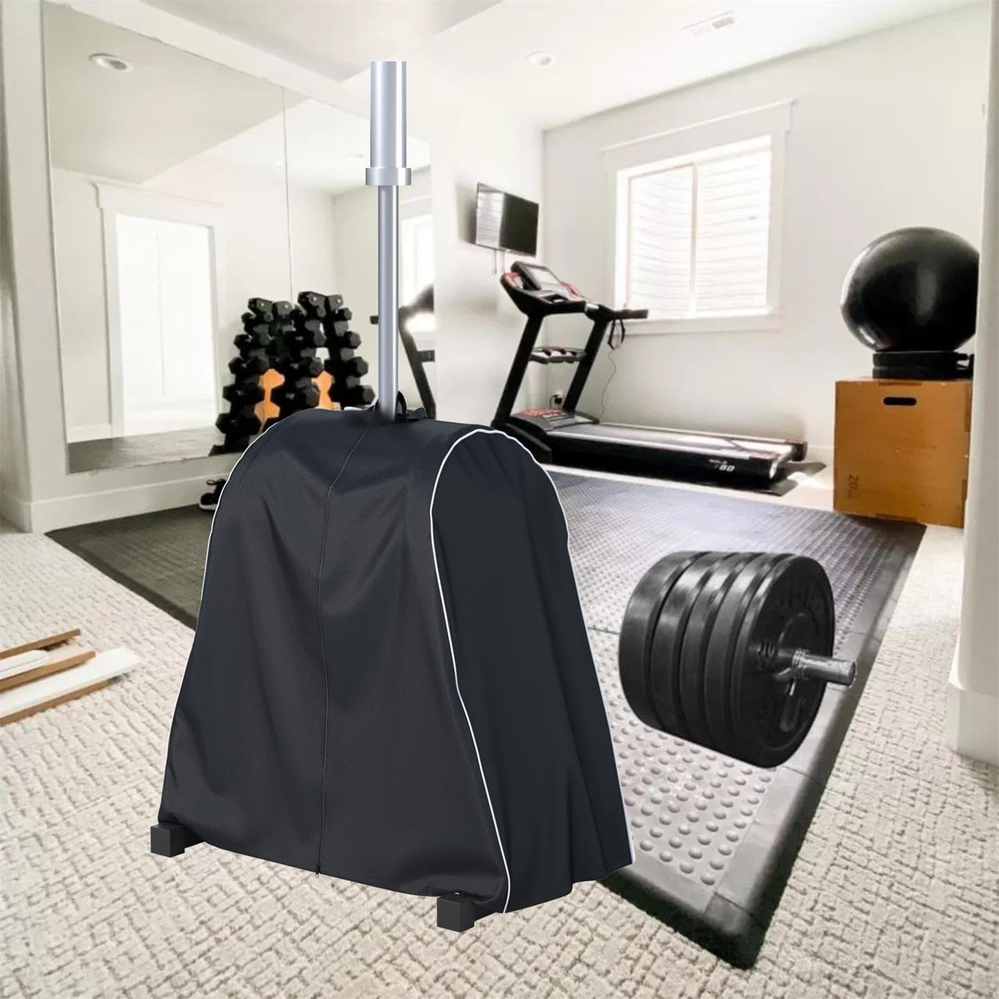 Ddeman Barbell Olympic Plate Rack cover Olympic Weight Plate Tree cover Fits 22“ Length x 19” Wide x 37” Height Tree Barbell Weight Block Rack (Protective Cover Only)