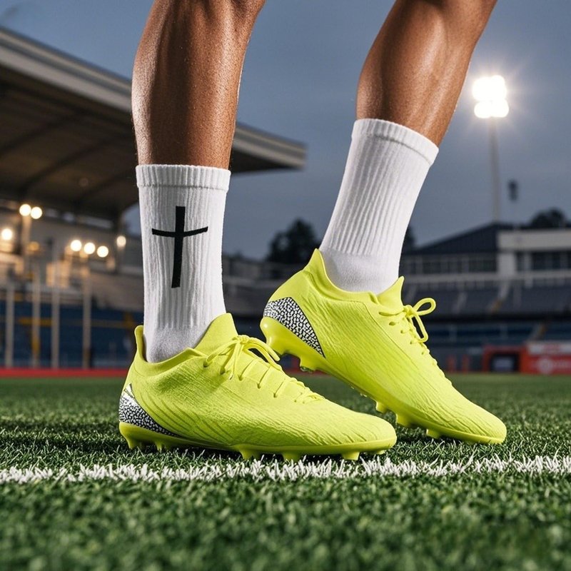 Meudid 3 Pairs Cross Grip Soccer Socks for US 6-13 - Anti-Slip Christian Socks with Bible Verse, Jesus Sports Sock for Football Training White
