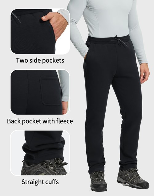 Pioneer Camp Men's Sherpa Lined Sweatpants Winter Warm Fleece Joggers Heavyweight Thermal Pants for Athletic Lounge Running