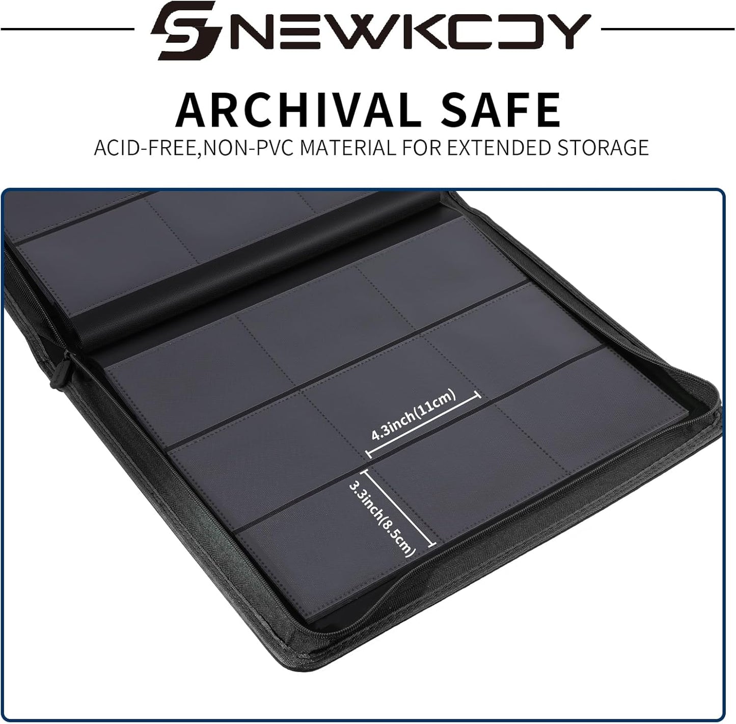 Snekdy Top Loader Binder - 9 Pocket Card Holder with Sleeves for 360 Cards | Smooth Black PU Leather